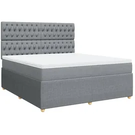 vidaXL Boxspringbett 180 x 200 cm Hellgrau