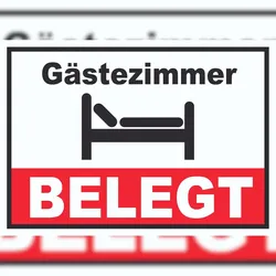 Gästezimmer BELEGT Schild Zimmer BELEGT Hotel Pension Motel A4 (210x297mm)