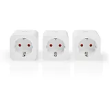 Nedis WLAN Smart-Stecker, 3680W, Typ F Smart-Steckdose, 3er-Pack (WIFIP121FWT3)