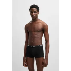Hugo Trunk HUGO UNDERWEAR "TRUNK FIVE PACK", Herren, Gr. M (50), 5 Stk., schwarz (schwarz001), Jersey, Obermaterial: 95% Baumwolle, 5% Elasthan, körpernah, Unterhosen, mit HUGO Logoschriftzug am Bund