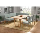 Home Affaire Eckbankgruppe »Ponza Eckbank Küchenbank BESTSELLER«, (Set, 4 tlg.), Sitzgruppe Esszimmer Stühle Tisch und Bank bequem gepolstert