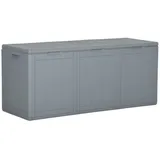 furnicato Garten-Aufbewahrungsbox 270 L Grau PP-Holzoptik
