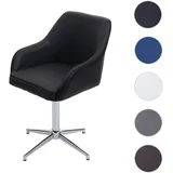 Einzelst�ck | Esszimmerstuhl HWC-F82, Küchenstuhl Lehnstuhl, höhenverstellbar Drehmechanismus ~ Kunstleder schwarz, Chromfuß