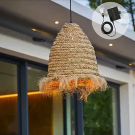 Lumisky Solar-Pendelleuchte Seegras 47 cm 5 m beige