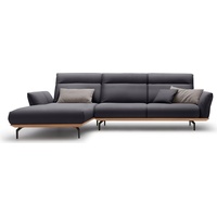 hülsta sofa Ecksofa hs.460, Sockel in Eiche, Winkelfüße in Umbragrau, Breite 318 cm schwarz