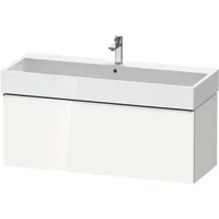 Duravit „D-Neo“ Waschtischunterbau wandhängend mit Möbelgriff chrom × Weiß