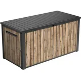 Keter Sierra Auflagenbox/Kissenbox 643 Liter | 100% Wasserdicht mit Belüftung dadurch kein übler Geruch/Schimmel Moderne Holzoptik | Deckel belastbar bis 250 KG | Deckel mit Gasdruckfedern