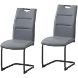 Hti-Living Schwingstuhl Kunstleder grau 2er Set