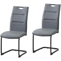 Hti-Living Schwingstuhl Kunstleder grau 2er Set
