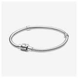 Pandora Schlangen-Gliederarmband mit Zylinder-Verschluss in Sterling-Silber Moments Barrel Clasp, Snake Chain Armband 598816C00