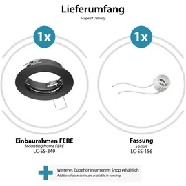 ledscom.de FERE Einbaurahmen 2er Pack schwarz matt