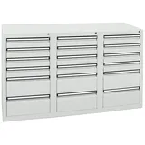 stumpf metall Stumpf Schubladenschrank Serie STS 410, 18 Schubladen lichtgrau (12x100, 6x200mm)