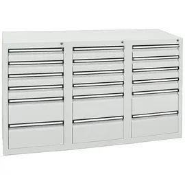 stumpf metall Stumpf Schubladenschrank Serie STS 410, 18 Schubladen lichtgrau (12x100, 6x200mm)