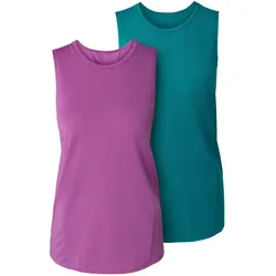 Tchibo - 2 Sport-Tops - Damen - Gr. S - violett