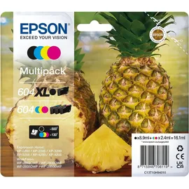 Epson 604XL Ananas schwarz + 604 Ananas CMY