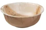 Greenbox Palmware® Schalen stapelbar, rund, Fettbeständige Einwegschalen mit natürlicher Maserung, für den sofortigen Genuss, 1 Packung = 25 Stück, Fassungsvermögen: 425 ml