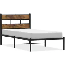 vidaXL Metallbett 100 x 200 cm Räuchereiche