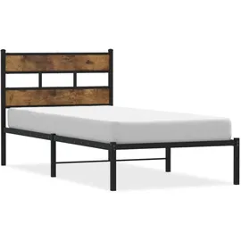 vidaXL Metallbett 100 x 200 cm Räuchereiche