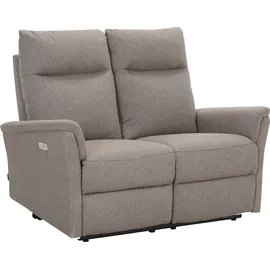 Home Affaire 2-Sitzer HOME AFFAIRE "FINNARA,2-Sitzer,elelektrische Relaxfunktion in 2 Sitzen, USB A/C", taupe, B:128cm H:103cm T:88cm, 100% POLYESTER, Sofas, Liegefunktion 105-135, Federkern