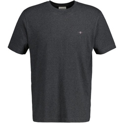 GANT Herren T-Shirt - REGULAR SHIELD, Rundhals, kurzarm, Baumwolle, Stickerei Anthrazit S