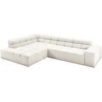 KAWOLA Ecksofa, Weiß, Schwarz, Echtholz, 4-Sitzer, Füllung: Komfortschaum, Ottomane