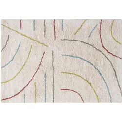 Kinderteppich Beige mehrfarbige Linien L100 x B150 cm PEPA