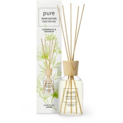 PURE ROOM EDITION Raumduft Lemongrass & Geranium, Erfrischendes Raumparfum mit einer frischen Zitrusnote, 250 ml - Duftdiffuser