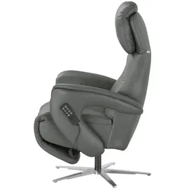 Hukla Relaxsessel Pierre Leder 75 x 126 x 177 cm Grau elektrisch
