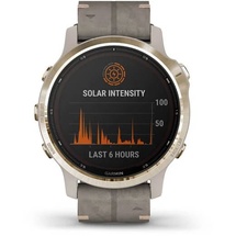 Garmin fenix 6S Pro Solar gold mit schiefergrauem Armband