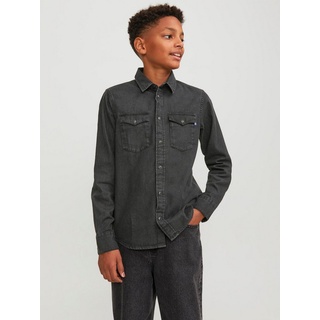 Jack & Jones Junior Jeanshemd JACK&JONES Jungen Kinder Hemd Langarm Schwarz Blau JJESHERIDAN JNR schwarz 176