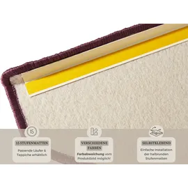 HANSE HOME Fancy – Treppen-Teppich Treppenmatten, Selbstklebend, Stufenteppich, Treppenstufen Lila, ca. 23x65cm 15 Stück,