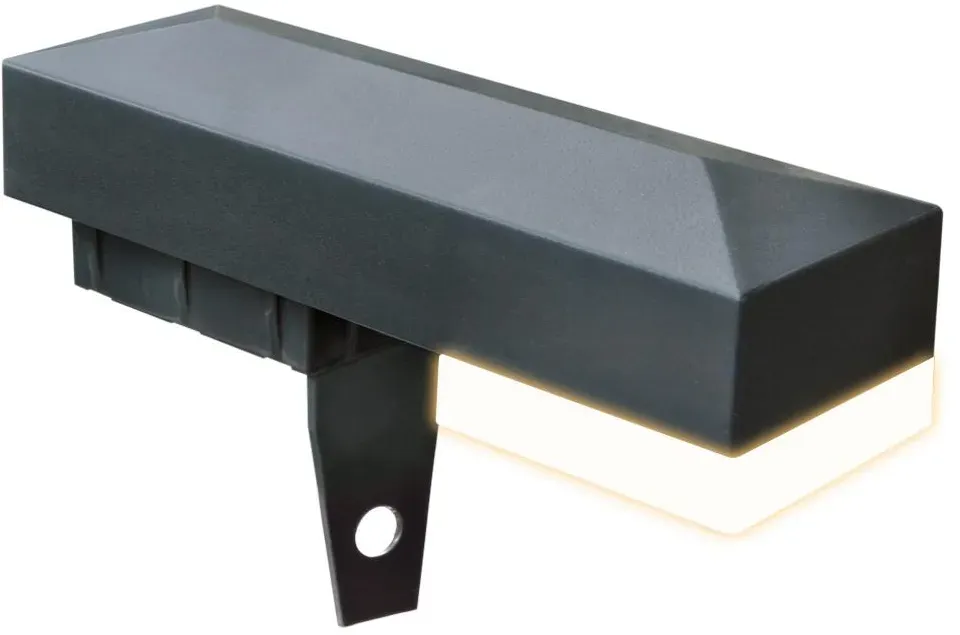 Zaunleuchte / LED Leuchte für Zaunpfosten 60x40mm - Farbe: anthrazitgrau - Leuch...