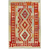 HAMID - Kilim Herat, Teppich Kelim Herat, 100% Handgewebte Wolle, Ethnischer Teppich Baumwollteppich mit Geometrischem Muster für Wohnzimmer, Schlafzimmer, Esszimmer, (179x127cm)