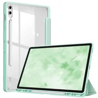 Fintie Hybrid Hülle für Samsung Galaxy Tab S10+ Plus/S9 FE+ Plus/S9+ Plus 12.4 Zoll Tablet mit Stifthalter - Stoßfeste Schutzhülle mit transparenter Hartschale auf der Rückseite, Hellgrün