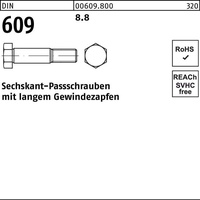 Hörger & Geßler Sechskantpassschraube DIN 609 langem Gewindezapfen M10x 90 8.8 25 Stück