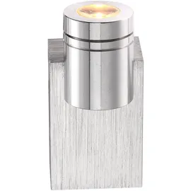 ETC Shop 4er Set LED Wand Spot Strahler Wohn Ess Zimmer Beleuchtung ALU Spot Leuchte gebürstet