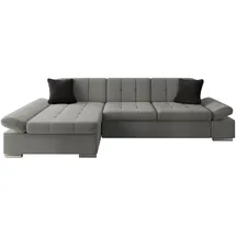 Mirjan24 Ecksofa Malwi Textil L-Form 2-Sitzer Schwarz/Grau