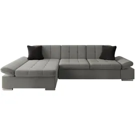 Mirjan24 Ecksofa Malwi Textil L-Form 2-Sitzer Schwarz/Grau
