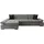 Mirjan24 Ecksofa Malwi Textil L-Form 2-Sitzer Schwarz/Grau