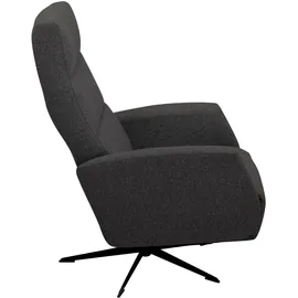 Hjort Knudsen Relaxsessel mit Hocker KALYPSO, Anthrazit - Schwarz - Mikrofaser - Metallgestell - mit Relaxfunktion