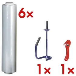 OTTO Office 6x PE-Stretchfolie »Cast« inkl. Stretchfolien-Abroller und Folienschneider transparent, 50 cm