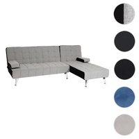 Schlafsofa HWC-K22, Couch Ecksofa Sofa, Liegefl√§che links/rechts Schlaffunktion 236cm ~ Stoff/Textil hellgrau, schwarz