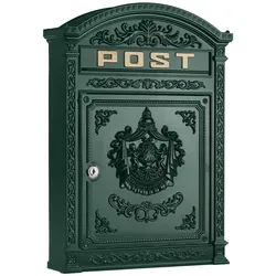 Moritz Briefkasten Englischer Postkasten zur Wandmontage grün Nostalgie Antik Stil
