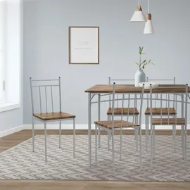ML-Design Essgruppe Set 5-Tlg Esstisch mit 4 Stühlen, Treibholz, für 4 Personen,