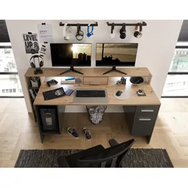 bega office Gaming Desk 39-269-T3 grau/artisan eiche