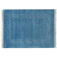 Moderner Teppich Lorry Buff GABBEH Home & Living 230 x 160 cm aus pflanzlicher Wolle in der Farbe Blau. Ideal für Jede Art von Umgebung: Küche, Badezimmer, Wohnzimmer, Schlafzimmer