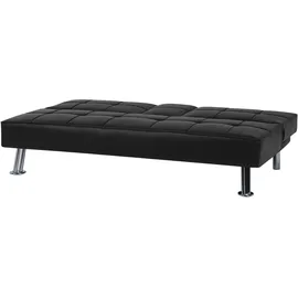 Beliani Schlafsofa Kunstleder 3-Sitzer Schwarz