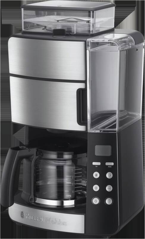 Grind&Brew Glas-Kaffeemaschine  Edelstahl-Schwarz Filter-Kaffeemaschinen 25610-56
