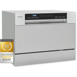 Exquisit Tischgeschirrspüler GSP206-030D silber | 6 Maßgedecke | 6,5 Liter | Startzeitvorwahl | 55cm Breite
