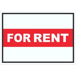 For Rent Schild mit Text Verkaufsschild A4 (210x297mm)